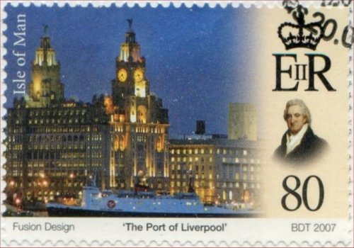 One of a set of six stamps about Liverpool's royal charter of 1207