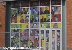 Portraits of some of the many entertainers from Merseyside are included here at the BBC Merseyside offices in Hannover Street