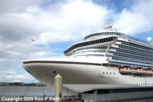 Crown Princess cruise ship at Liverpool's Pier Head