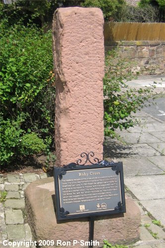 The remains of Roby Cross of 1304 at the junction of Roby Road and Carr Lane