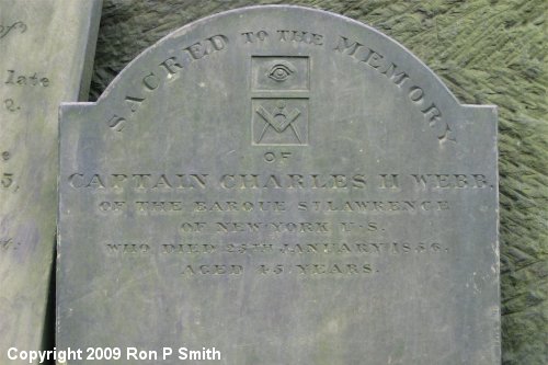Captain Webb's memorial stone in St. James' Gardens