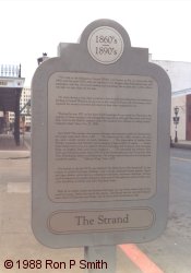 Sign on the Strand, downtown Galveston telling about the cotton ships to Liverpool in the 19th century.