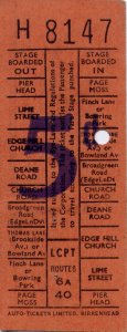 Last Tram Ticket used by Cathy Atkinson during the final week in September 1957